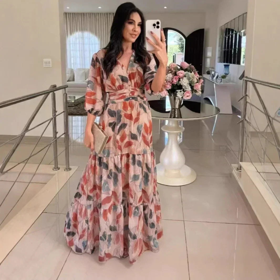 Camille | Flowy Floral Maxi Dress for Effortless Elegance